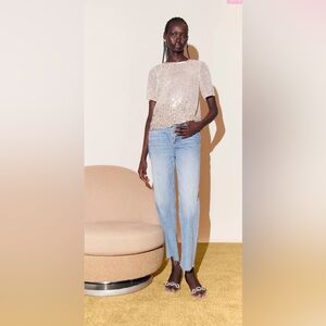 Saylor Alix Sequin Beaded Top Size Medium